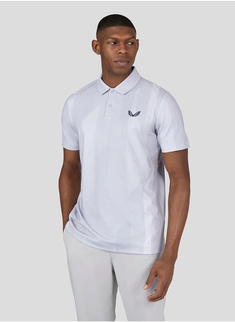 كاستور Men'S Golf Printed Polo - Stone Grey