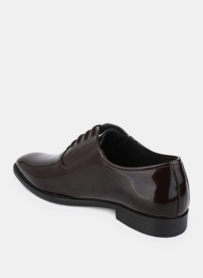 Styli Patent Almond Toe Formal Shoes