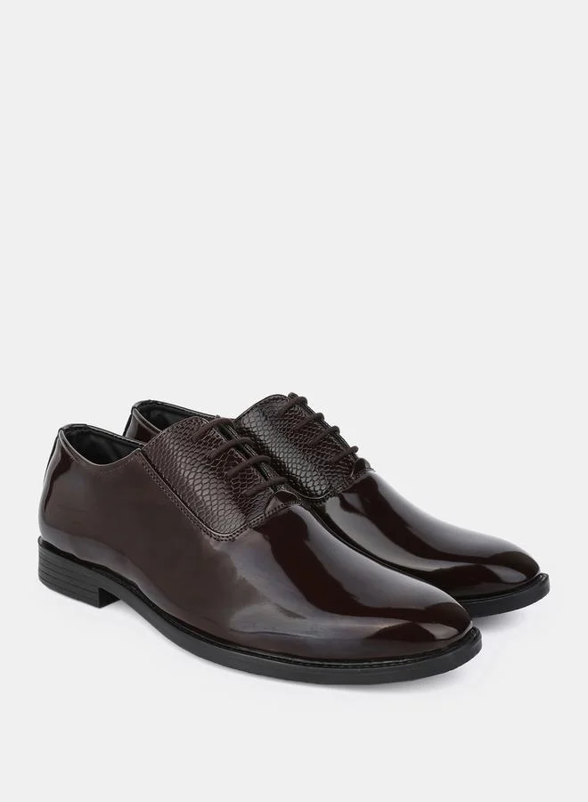 Styli Patent Almond Toe Formal Shoes