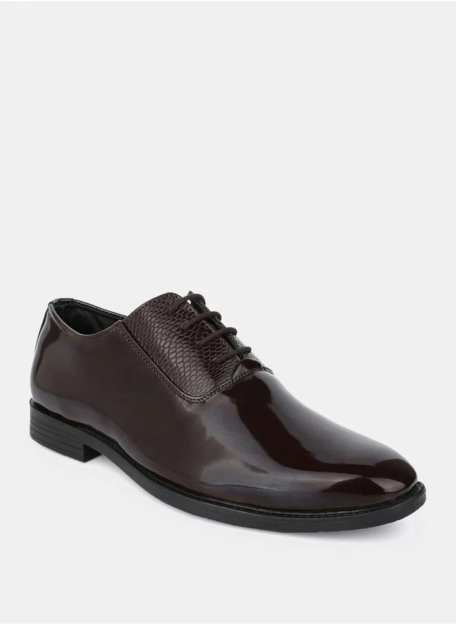 Styli Patent Almond Toe Formal Shoes