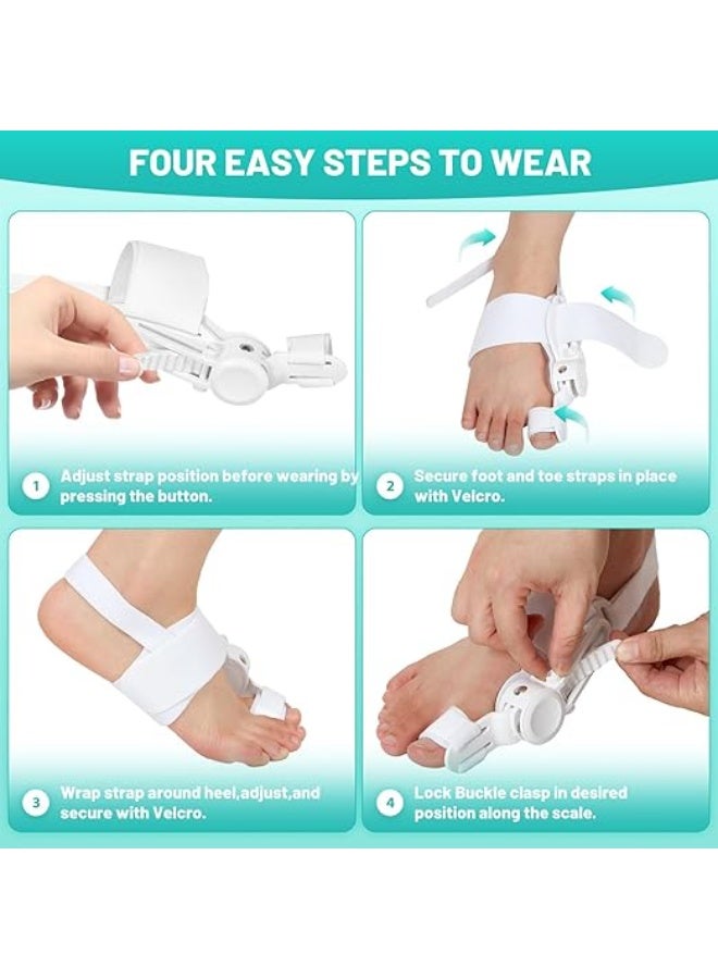 Upgraded Bunion Corrector with Press-Button Adjustment – Big Toe Separator & Silicone Pad, Orthopedic Bunion Splint for Left & Right Foot – For Men & Women - Image 2