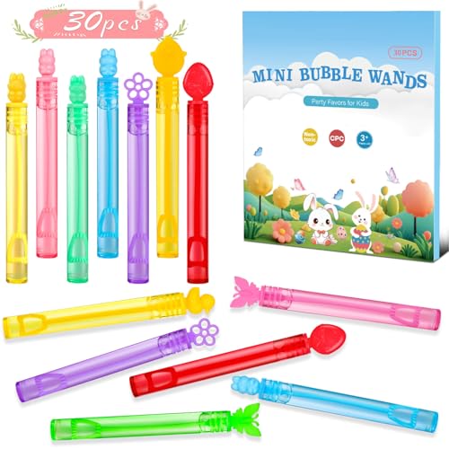 Genuvi 4th of July Party Favors Mini Bubble Wands 30PCS Fourth of July Toys for Kids Red White and Blue Bubbles Independence Day Decorations Patriotic Accessories Classroom Prizes Outdoor Gifts Girls Boys - Image 1