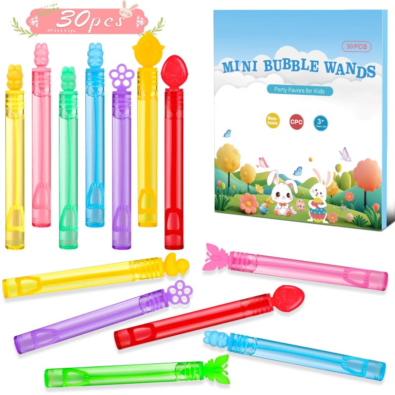 Genuvi 4th of July Party Favors Mini Bubble Wands 30PCS Fourth of July Toys for Kids Red White and Blue Bubbles Independence Day Decorations Patriotic Accessories Classroom Prizes Outdoor Gifts Girls Boys - Image 2
