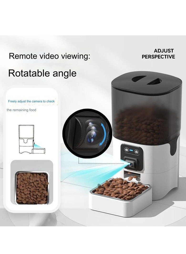 A.M 6L Automatic Pet Feeder For Cats And Dogs, Large Capacity Voice Intercom, Video Monitoring Function, Remote Smart Pet Feeder - Image 3