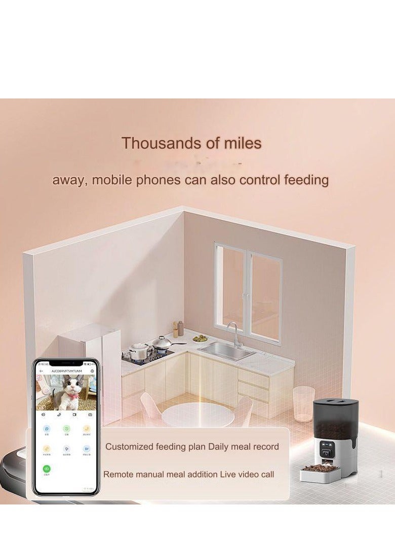 A.M 6L Automatic Pet Feeder For Cats And Dogs, Large Capacity Voice Intercom, Video Monitoring Function, Remote Smart Pet Feeder - Image 4