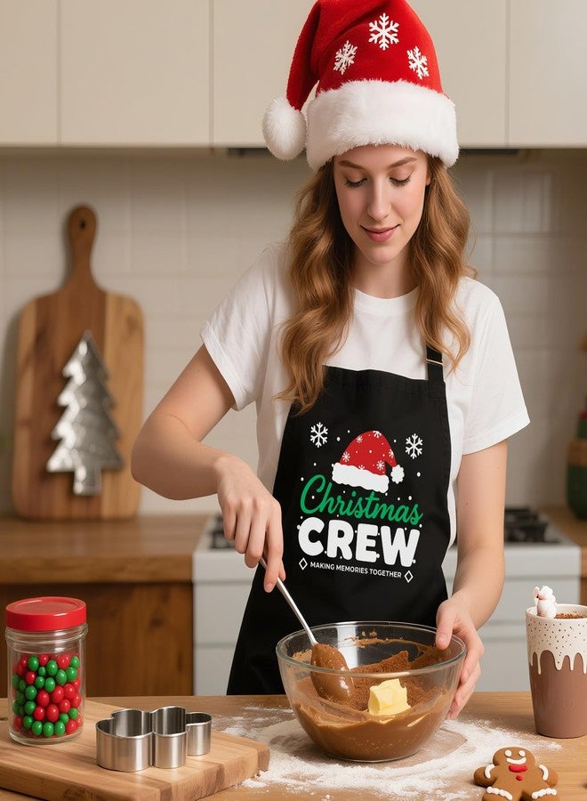 Jpayxese Funny Christmas Aprons for Women with Pockets, Cute Xmas Apron for Cooking Baking Grilling BBQ Party, Holiday Gifts for Chef Baker Dad Mom Wife Husband - Image 3