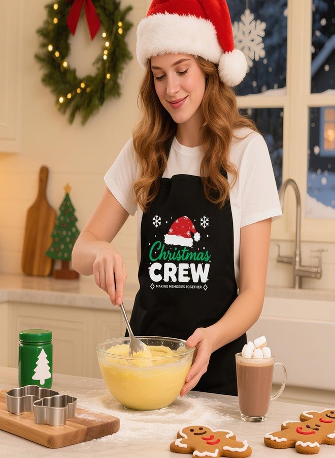 Jpayxese Funny Christmas Aprons for Women with Pockets, Cute Xmas Apron for Cooking Baking Grilling BBQ Party, Holiday Gifts for Chef Baker Dad Mom Wife Husband - Image 4