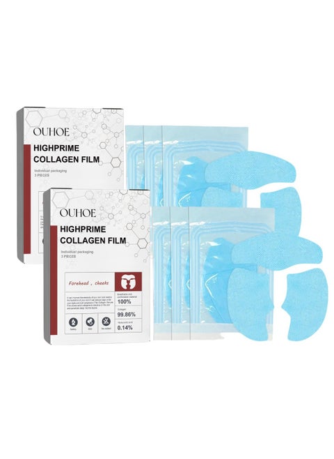 2 Boxes Collagen Mask,Collagen Facial Mask, Soluble Collagen Replenishing Mask, Collagen Moisturizing Mask, Prevent Fine Lines and Protect Skin, Anti-Aging Mask 3pcs*2