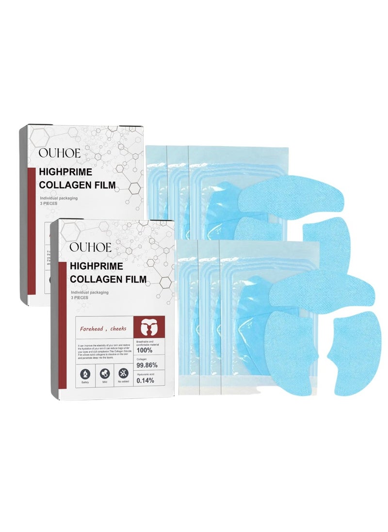 OUHOE 2 Boxes Collagen Mask,Collagen Facial Mask, Soluble Collagen Replenishing Mask, Collagen Moisturizing Mask, Prevent Fine Lines and Protect Skin, Anti-Aging Mask 3pcs*2  - Image 1
