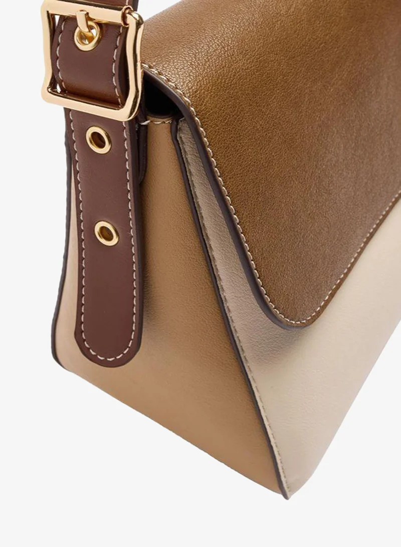 Parfois Multicolour Color Block Crossbody Bag With Flap And Inner Pouch for Women | Best Price UAE