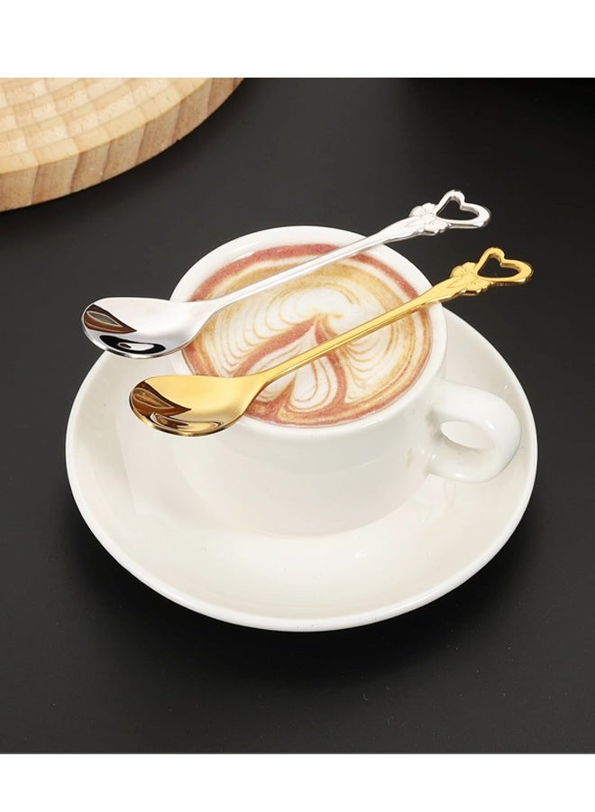 4 pcs Coffee Spoons,Steel Teaspoons Small Cute for Stirring Espresso Coffee Bar Tableware Dessert Flatware Tea Party - Image 4