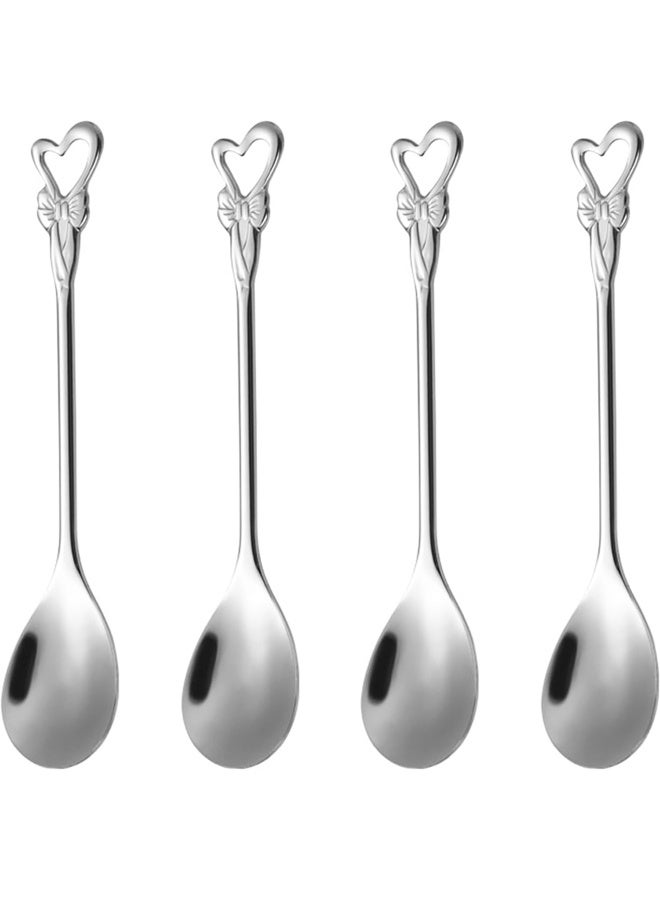 4 pcs Coffee Spoons,Steel Teaspoons Small Cute for Stirring Espresso Coffee Bar Tableware Dessert Flatware Tea Party - Image 1