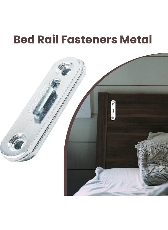 Antrader 3Inch Bed Rail FastenersWood Bed Rail Connecting Fittings Zinc Round Bed Hook Set of 4 - Image 5