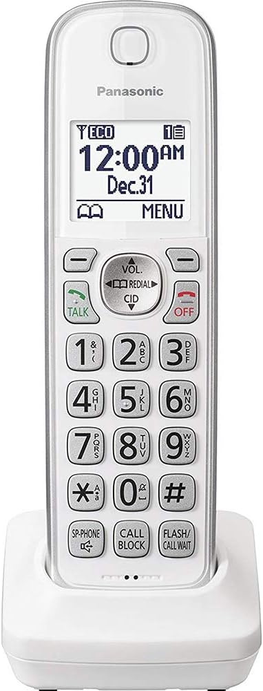 PANASONIC Additional Cordless Phone Handset for use with KXTGD53x Series Cordless Phone Systems  KXTGDA50W1 White