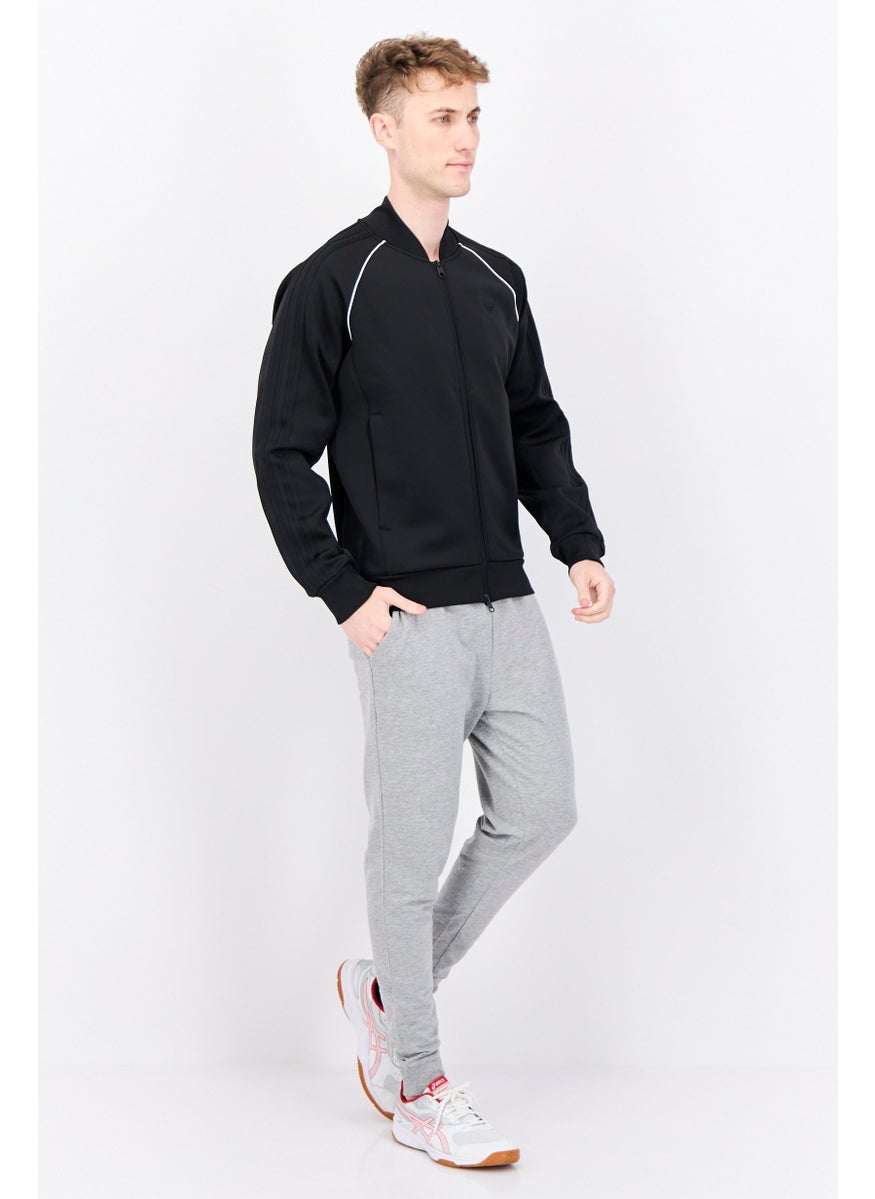 adidas Originals Men Sportswear Fit Long Sleeve Training Jackets, Black  - Image 4