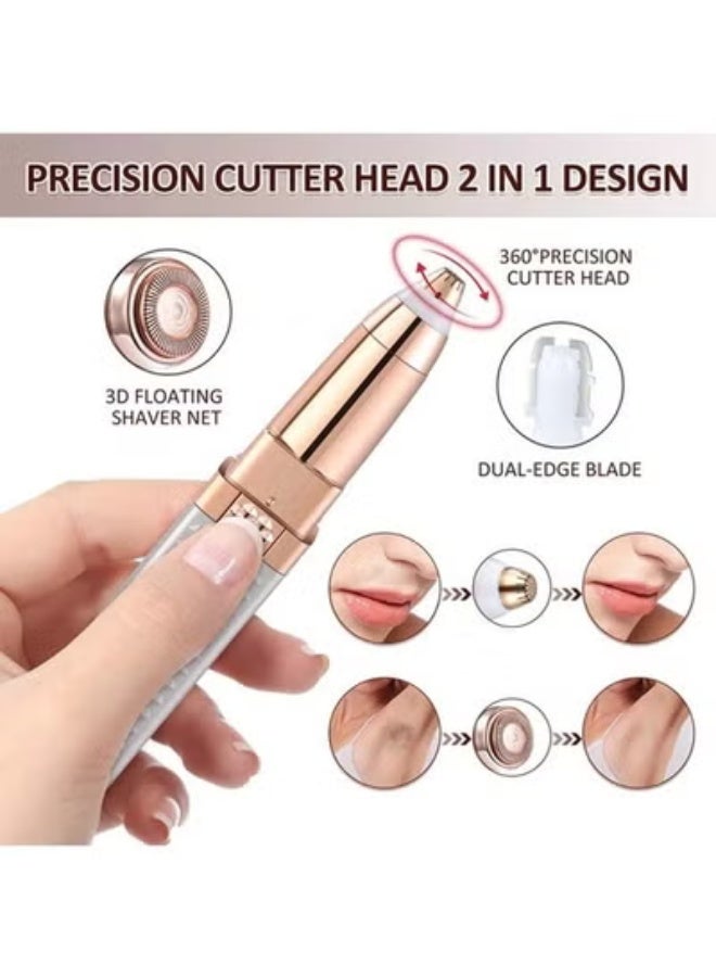 AROAQ Women's Electric Epilator 2 in 1 USB Charging Hair Remover Bikini Painless Shaver Portable Lady Facial Eye Brow Removal Trimmer - Image 4