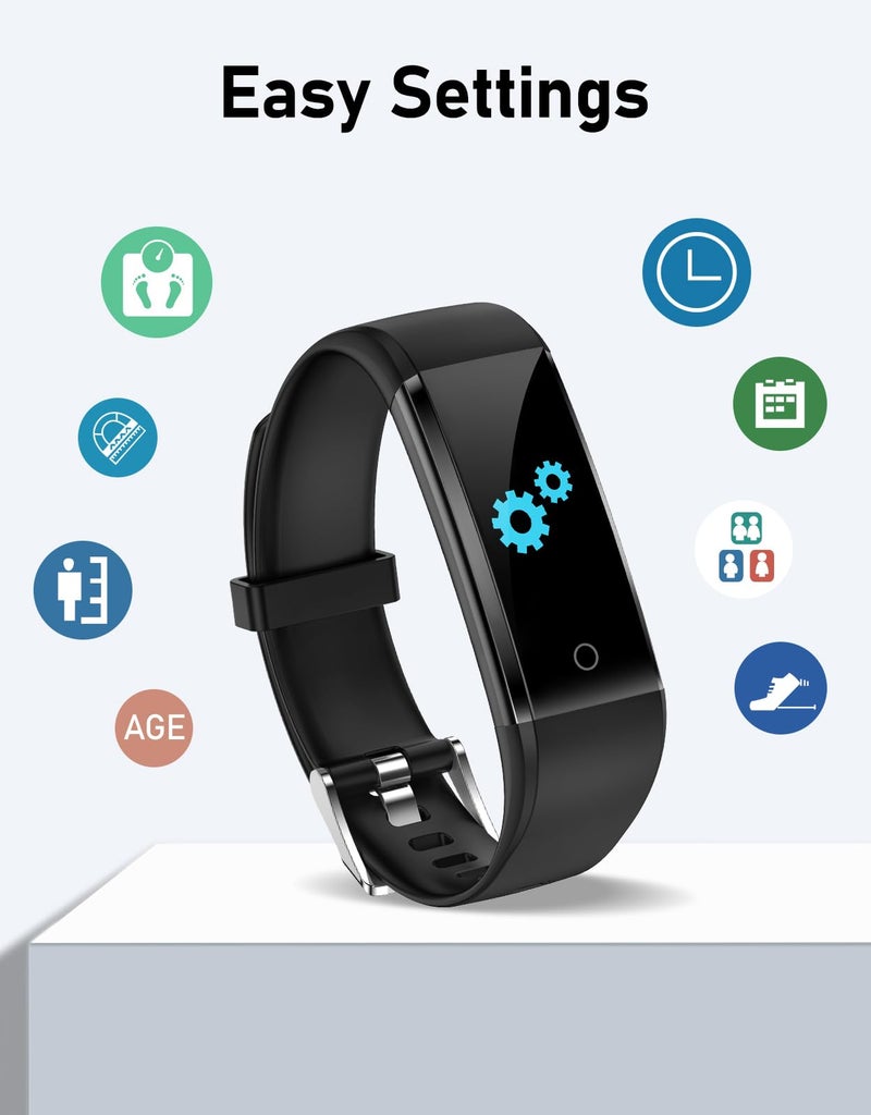 GRV No Bluetooth Pedometer Watch Fitness Tracker No Phone Needed, Step Counter Calories/Sleep Tracker for Walking Running for Men Women Waterproof (Black) - Image 5
