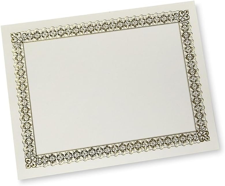 Gartner Studios Gold Foil Border Certificate Paper - 15 Count, 8.5" x 11" - Image 3