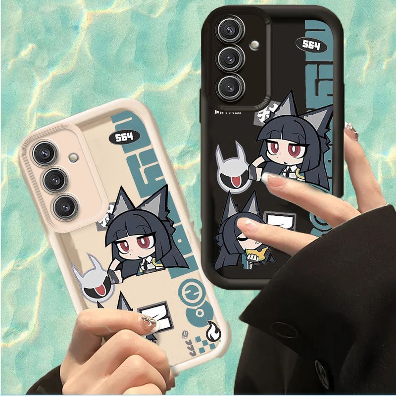 Vintage Design Shockproof Soft Phone Case For Galaxy A55 5G White - Image 1