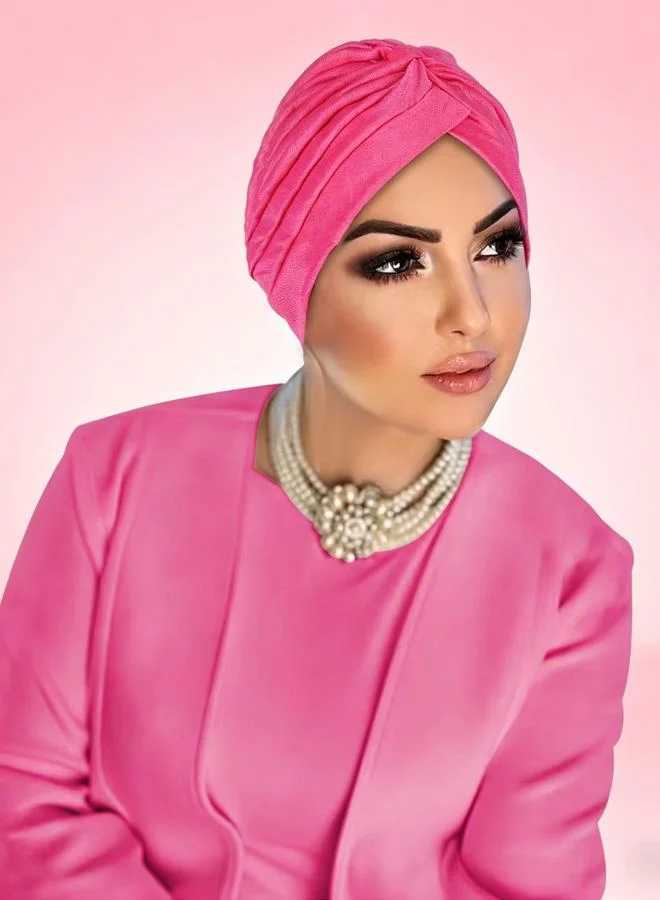 Take Two Dark Pink Plain Turban Hijab