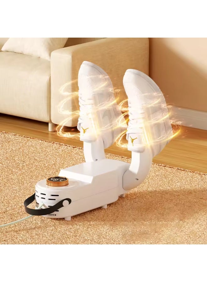 مجفف أحذية ذكي محمول قابل للطي مع تعقيم بالأشعة فوق البنفسجية وإزالة الروائح الكريهة - مجفف أحذية وجوارب مع تحكم قابل للتعديل في درجة الحرارة للاستخدام المنزلي والسفر والرياضة - Image 1