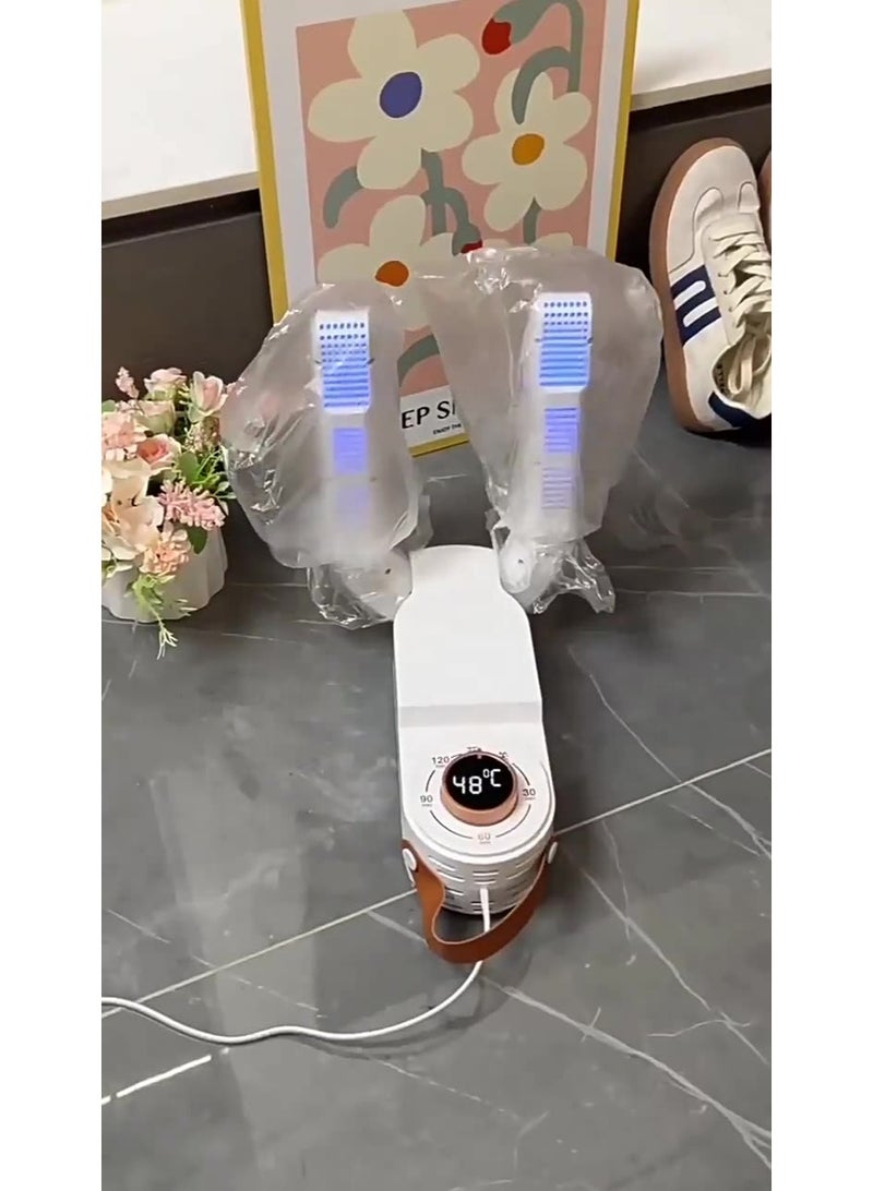 مجفف أحذية ذكي محمول قابل للطي مع تعقيم بالأشعة فوق البنفسجية وإزالة الروائح الكريهة - مجفف أحذية وجوارب مع تحكم قابل للتعديل في درجة الحرارة للاستخدام المنزلي والسفر والرياضة - Image 3