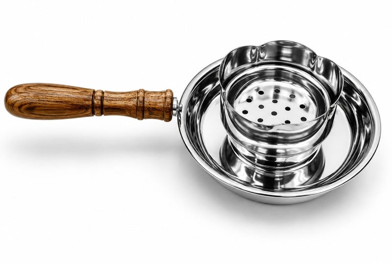 Radin Bakhoor Burner Steel With Wooden Handle And Safety Tong For Home And Office - Image 2