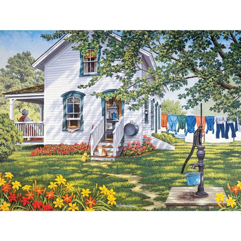 Bits and Pieces 300 Piece Jigsaw Puzzle for Adults 18 x 24 Summer Kitchen 300 pc Large Piece Countryside Home Jigsaw by John Sloane - Image 3