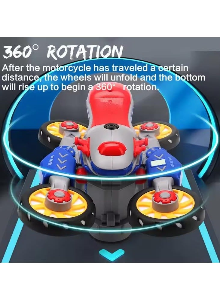 Macon Stunt Bike Bump and Go Toy with 4D Lights,Sound Electric Bike Dancing Toy, Bike Concept Colorful Light Simulation Model Toys Battery Operated Toy - Image 3