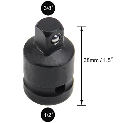 Utoolmart 1/2 Inch Drive (F) x 3/8 Inch (M) Impact Socket Adapter for Ratchet Wrenches, Female to Male, Cr-Mo - Image 2