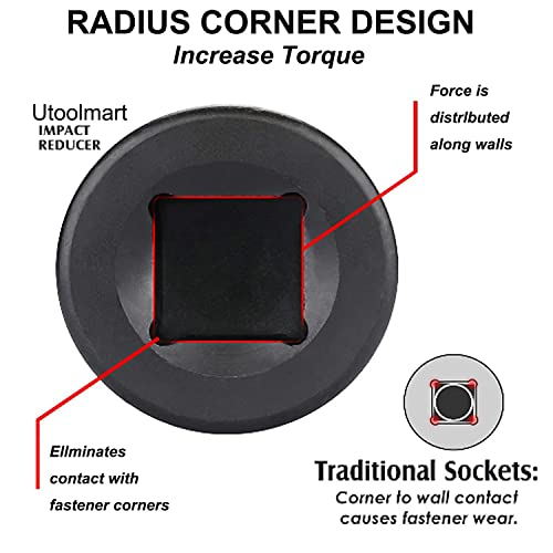 Utoolmart 1/2 Inch Drive (F) x 3/8 Inch (M) Impact Socket Adapter for Ratchet Wrenches, Female to Male, Cr-Mo - Image 4