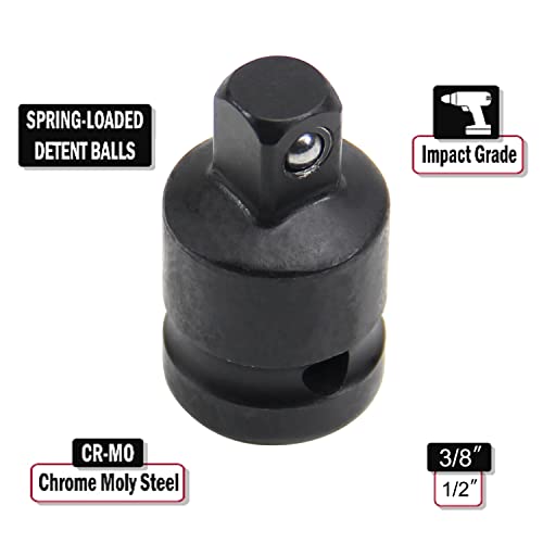Utoolmart 1/2 Inch Drive (F) x 3/8 Inch (M) Impact Socket Adapter for Ratchet Wrenches, Female to Male, Cr-Mo - Image 3