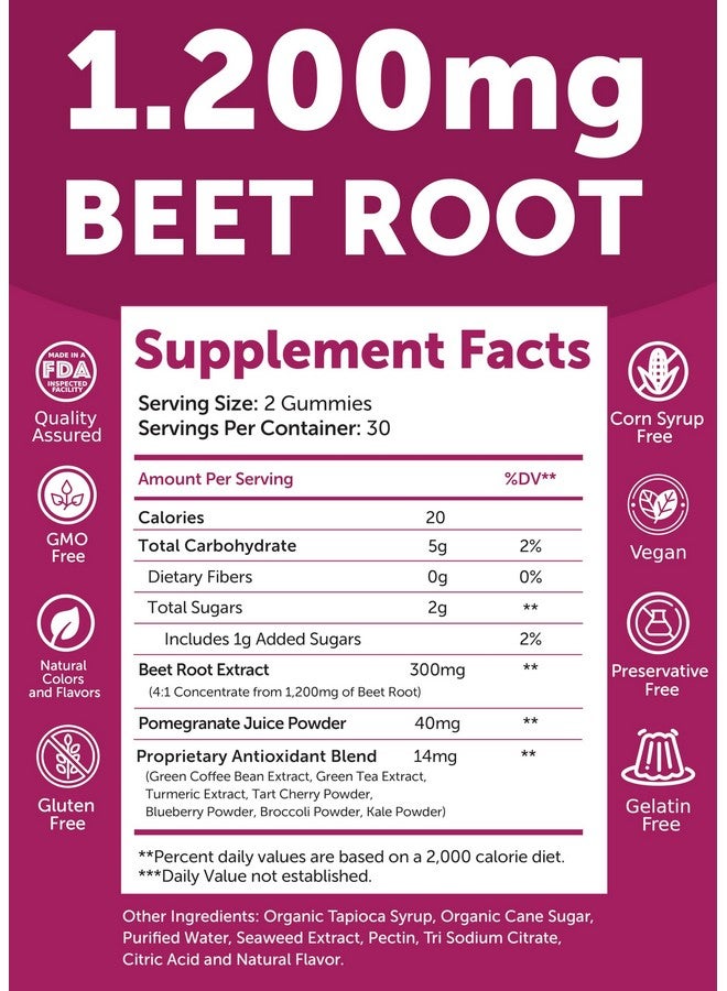 Lunakai USA Made Beet Root Gummies with Antioxidant Blend - Delicious Non-GMO Beet Chews, 60ct - Image 5