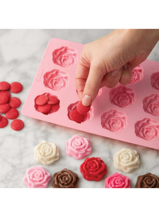 Rose Shape Candy Mould Pink 5.5x8inch - Image 4