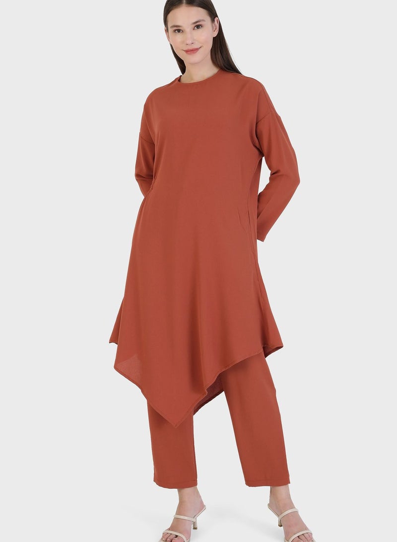Modanisa Pocket Detail Tunic & Pants Set  - Image 5