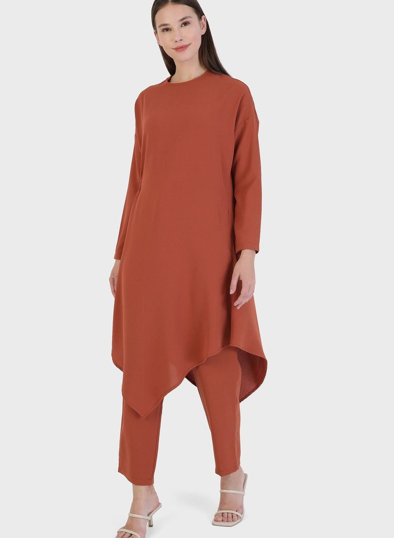 Modanisa Pocket Detail Tunic & Pants Set  - Image 3