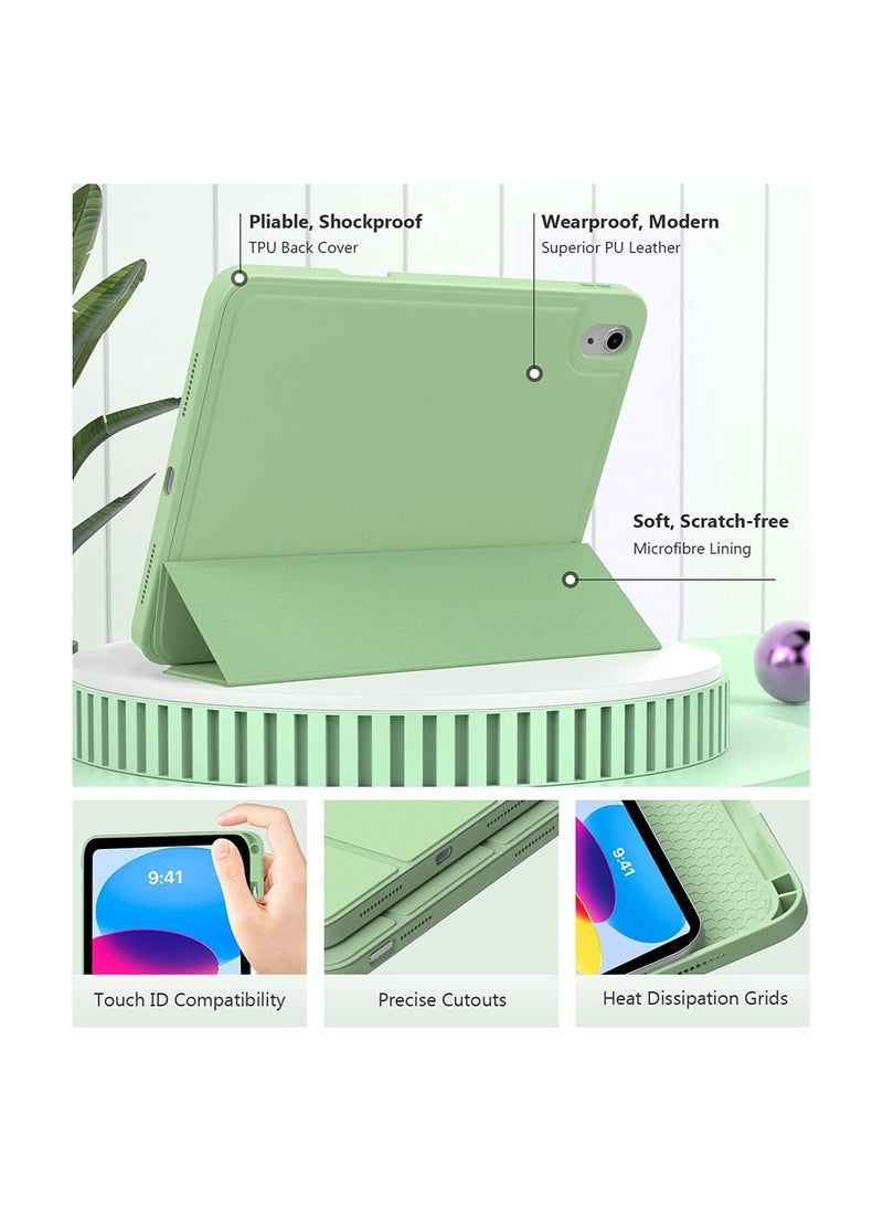 Generic iPad Air 5 Case 2022 iPad Air 4 Case 2020 iPad Air 5th/4th Generation Case 10.9 Inch Lightweight Slim Cover with Translucent Frosted Hard Back Support Touch ID (Mint Green)  - Image 2