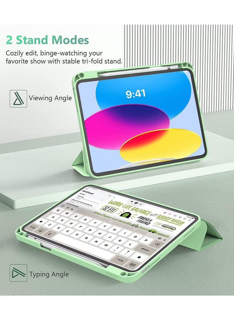 Generic iPad Air 5 Case 2022 iPad Air 4 Case 2020 iPad Air 5th/4th Generation Case 10.9 Inch Lightweight Slim Cover with Translucent Frosted Hard Back Support Touch ID (Mint Green)  - Image 3