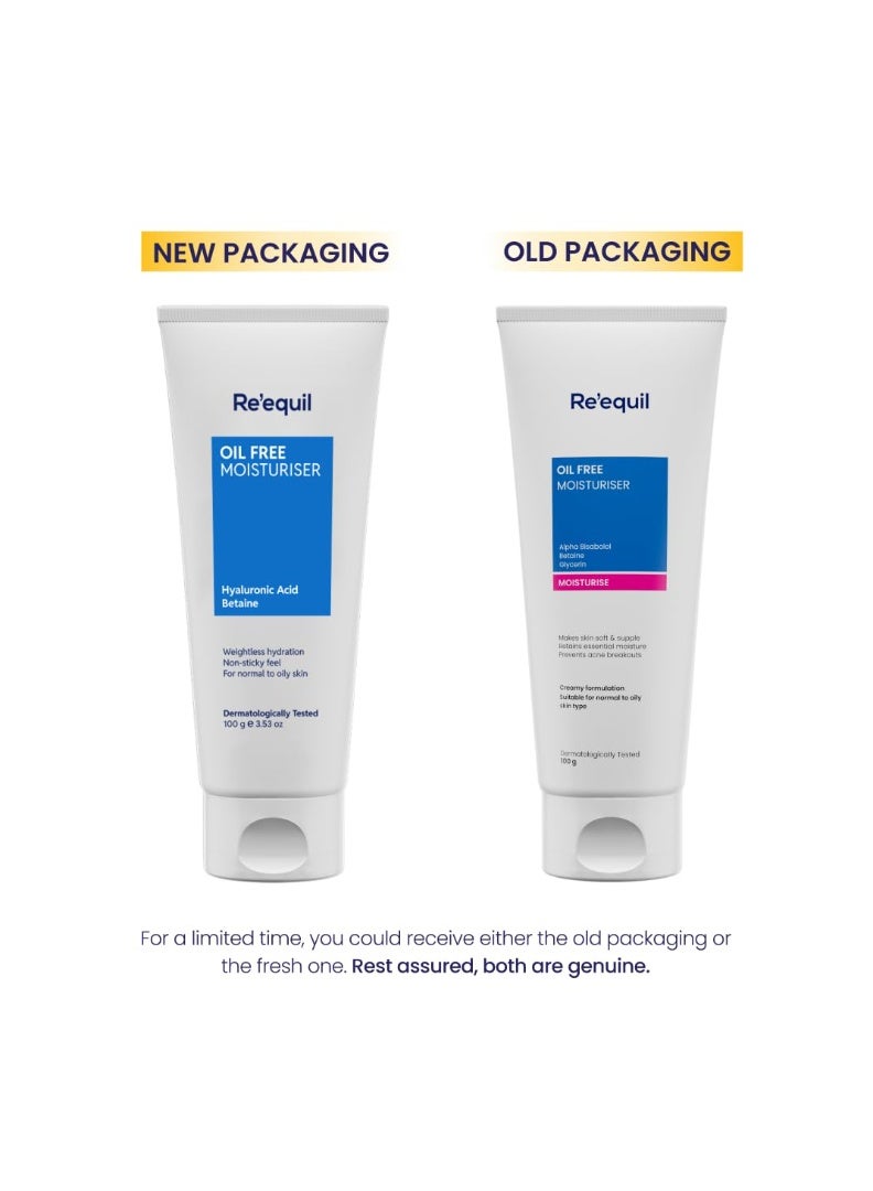 RE' EQUIL Re’equil Oil Free Moisturiser Non Sticky Hydration Lightweight Suitable for Normal, Oily and  Combination Skin  100g - Image 2