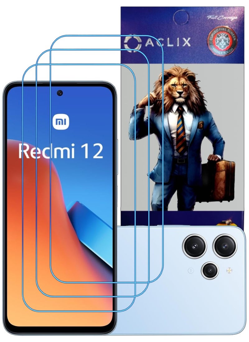 ACLIX 3 Pieces Antistatic ESD Dustproof Premium Quality High Definition Clear Tempered Glass Screen Protector Designed For Xiaomi Redmi 12 - Image 1