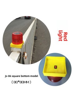 General Solar Warning Flash Lamp 3LED Road Construction Safety Barrier Lamp Tower Crane Strobe Red Light Waterproof Signal Lamp-Color:06 Sets Of 8cm Square Tube  - Image 1