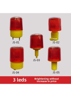 General Solar Warning Flash Lamp 3LED Road Construction Safety Barrier Lamp Tower Crane Strobe Red Light Waterproof Signal Lamp-Color:06 Sets Of 8cm Square Tube  - Image 2