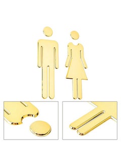 GMORO Toilet Signs Self Adhesive for Ladies and Gentlemen, Washroom Door Signs for Home Hotel Office Store Parking Restaurant  - Image 2
