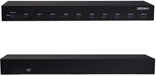 Sedna 10 Port USB 3.1 Gen I Hub (5Gbps) - 19 Inch 1U Rack Mount - Image 2