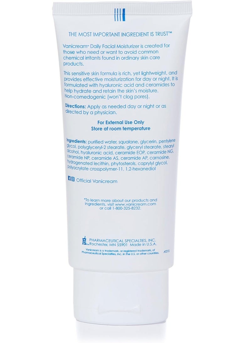 Vanicream Facial Moisturizer With Hyaluronic Acid For Sensitive Skin White 89 ml - Image 3