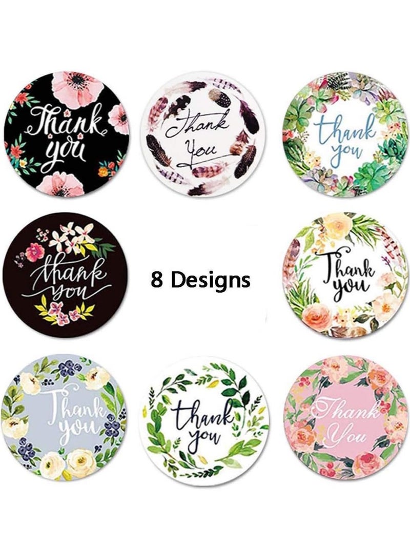 Generic 1.5inch Thank You Stickers, 500 PCS Floral Designs Thank You Stickers Rolls for Small Business Greeting Cards Flower Bouquets Self-Adhesive Labels for Gift Wraps  - Image 3