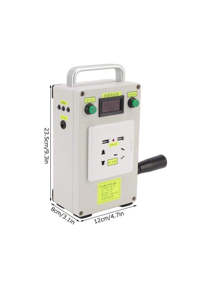 جي جوت مولد يدوي 220 فولت 12 فولت 5 فولت، مولد يدوي مع مؤشر ضوئي للسفر والتخييم والمشي لمسافات طويلة والبقاء على قيد الحياة - Image 4