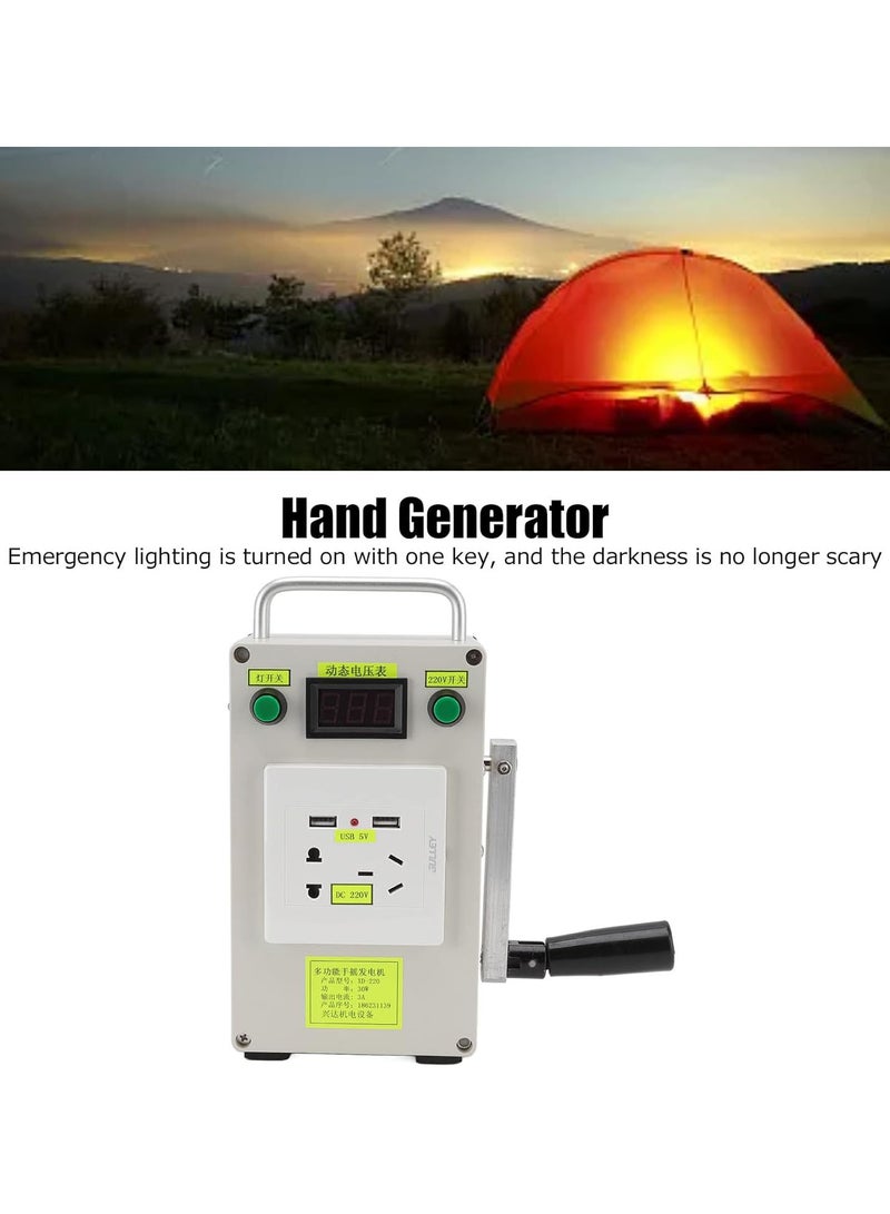 جي جوت مولد يدوي 220 فولت 12 فولت 5 فولت، مولد يدوي مع مؤشر ضوئي للسفر والتخييم والمشي لمسافات طويلة والبقاء على قيد الحياة - Image 3