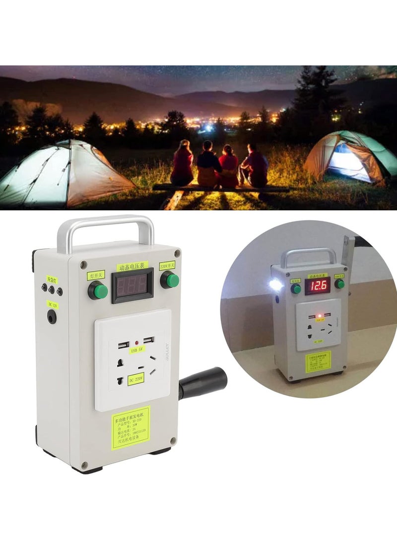 جي جوت مولد يدوي 220 فولت 12 فولت 5 فولت، مولد يدوي مع مؤشر ضوئي للسفر والتخييم والمشي لمسافات طويلة والبقاء على قيد الحياة - Image 2