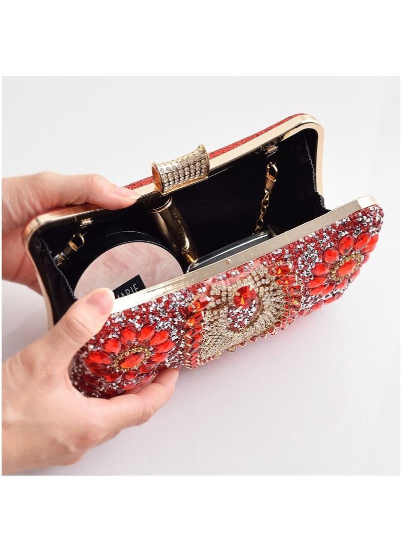 Generic - Stone Studded Party Clutch Red Size 20.5X6X14cm - Image 1
